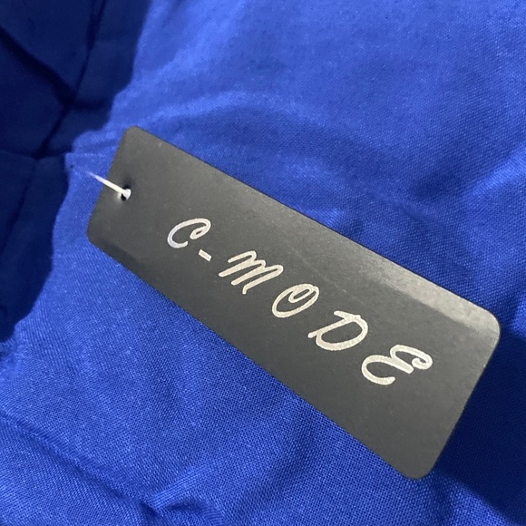 Blue Button-Detail Pants - Picture 4 of 5